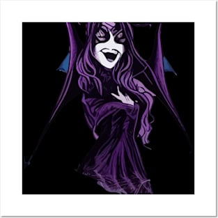 Halloween Bat Witch Laughing Posters and Art